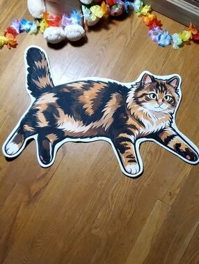 Decorative Cat Mat - Orange & Black Calico Design